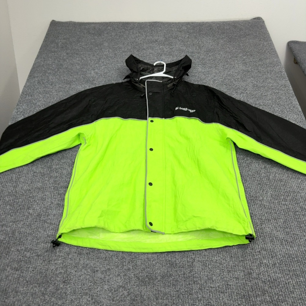 frogg toggs Rain Jacket Mens M Neon Green Polypropylene Reflective Gorpcore